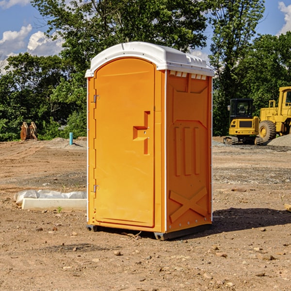 how often are the portable restrooms cleaned and serviced during a rental period in George County